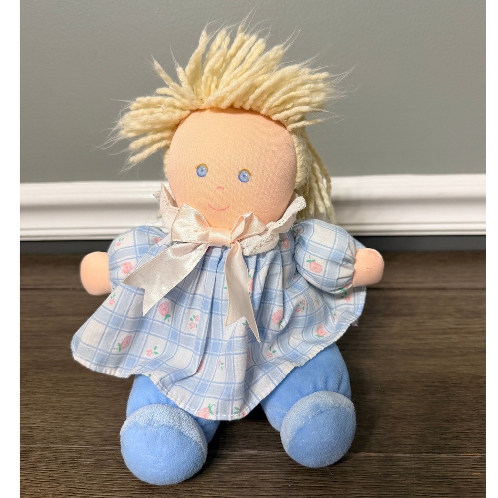 Vintage Eden Toys Blonde Yarn Hair Girl Plush